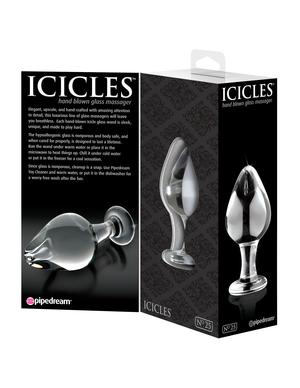 Icicles No 25 Glass Anal Plug Clear