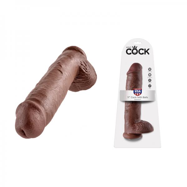 King Cock 11in Cock - Brown