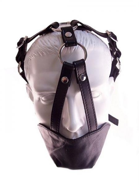 Rouge Leather Mouth Chin Gag Black