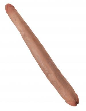 King Cock 16in Tapered Double Dildo - Tan