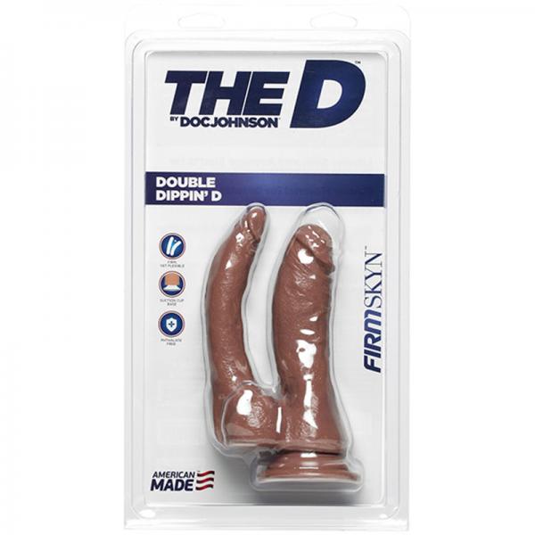 The D Double Dippin D Dildo Firmskyn Brown