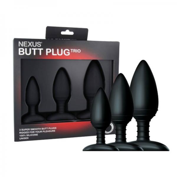 Nexus Butt Plug Trio 3 Butt Plugs Black